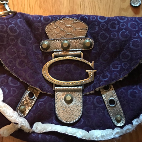 Guess Royal Purple Purse - long adjustable strap - Picture 2 of 8